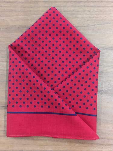 Wilsons Handkerchief - Red Small Navy Polka Dot