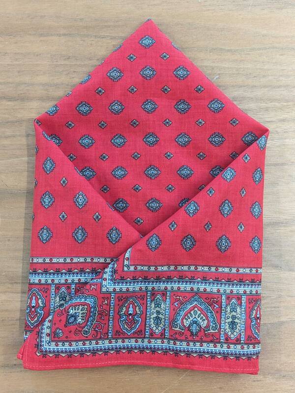 Handkerchief - Red Diamond Paisley Pattern